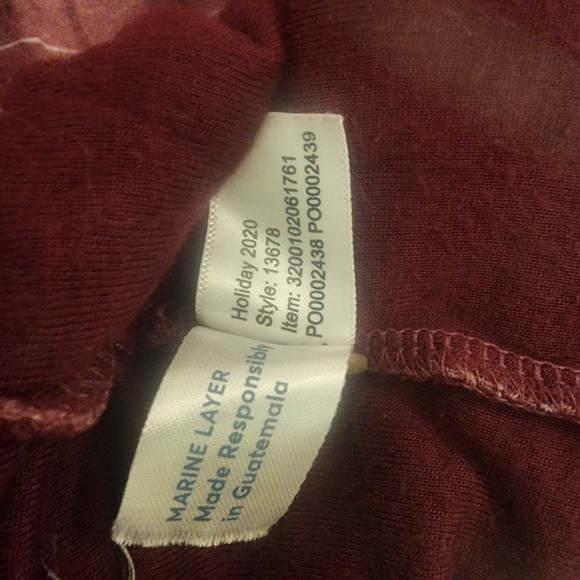 Marine Layer Red Double Knit Henley Striped Longsleeve Shirt Mens L / XL - Picture 4 of 7